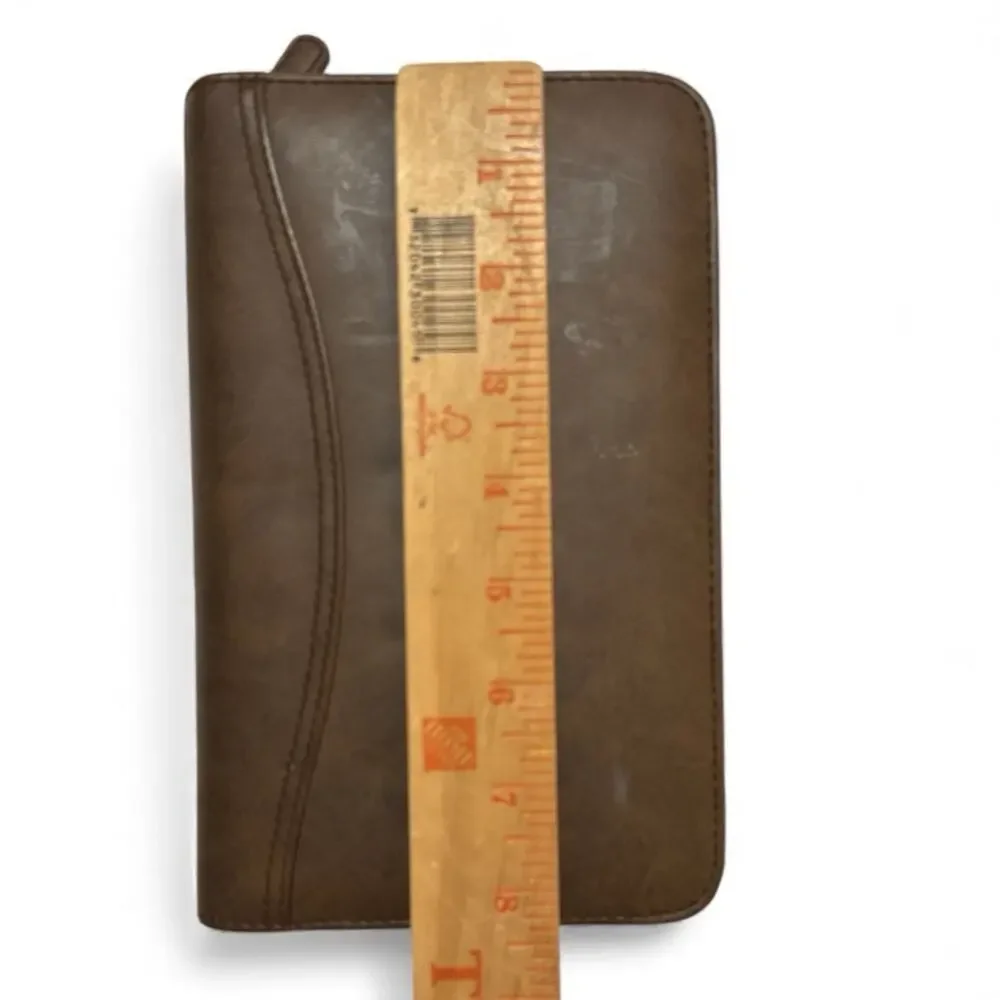 Vtg Day-Timer Organizer Planner Brown Navigator Zip Around 6 Rings 8.5x5.5